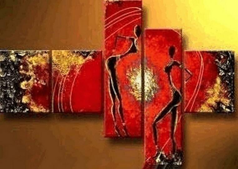 Red Abstract Art, Canvas Painting, Huge Wall Art, Acrylic Art, 5 Piece Wall Painting, Canvas Painting, Hand Painted Art, Group Painting