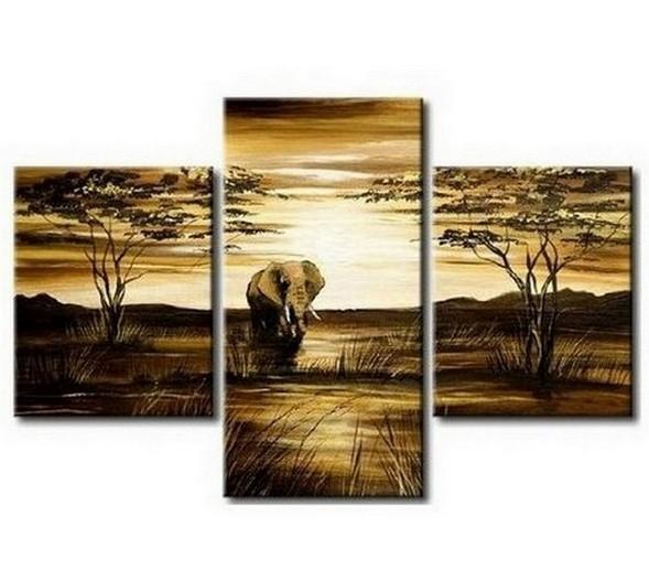 Canvas Art, Home Art Decor, African Art Painting, Dining Room Wall Art, Art on Canvas, Modern Art, Landscape Painting