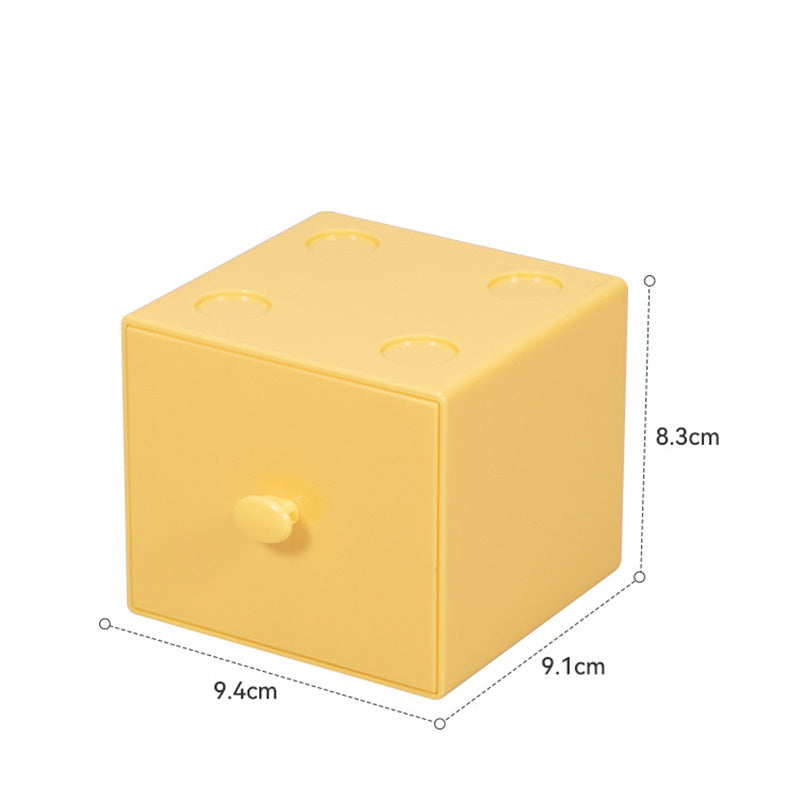 1pc 3.7x3.6x3.3 Inch Small Desk Organizer Box With Drawers For Craft Storage Stacking ,Office And Home