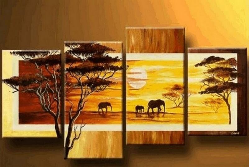 African Painting, Sunset Painting, Large Painting for Sale, Hand Painted Canvas Art, Landscape Paintings, Living Room Wall Art Paintings