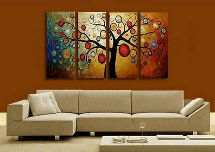 Abstract Painting, Tree of Life Painting, Abstract Art, 4 Piece Canvas Art, Contemporary Art, Modern Art