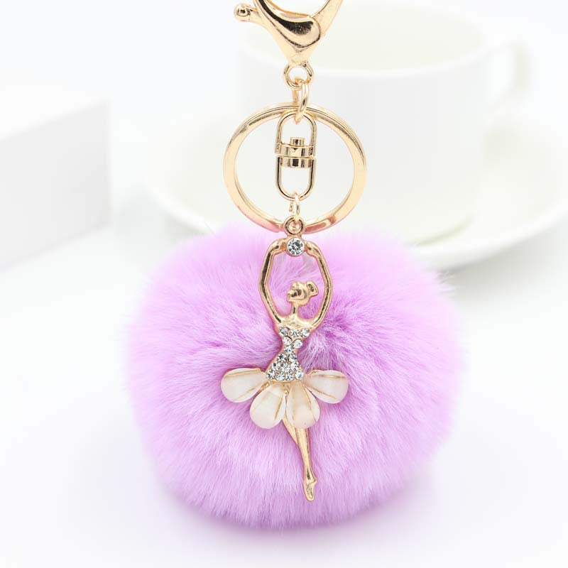 Cute Rhinestone Little Angel Car Keychain