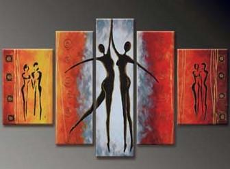 Dancing Figure Painting, Abstract Art, Canvas Painting, Wall Art, Large Art, Abstract Painting, Large Canvas Art, 5 Piece Wall Art, Bedroom Wall Art