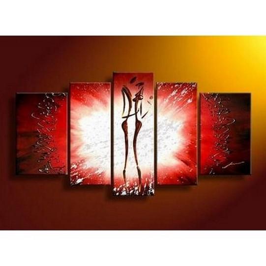 Canvas Art, 5 Panel Canvas Art, Abstract Art of Love, Canvas Painting, Wall Art, Lovers Painting