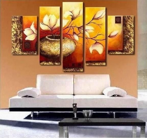 Abstract Flower Painting, Large Abstract Painting, Acrylic Flower Painting, Heavy Texture Painting, Living Room Wall Art Painting