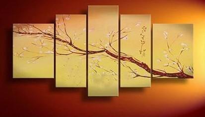 Flower Tree Painting, Plum Tree, Abstract Art, Abstract Painting, Canvas Painting, Wall Art, Large Abstract Art, Acrylic Art, Bedroom Wall Art