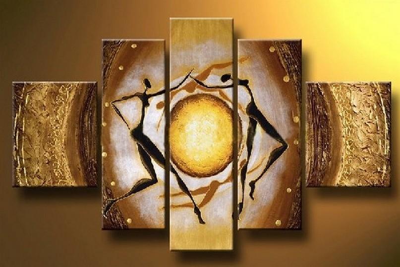 Canvas Painting, Wall Art, Modern Art, Canvas Art, 5 Piece Canvas Art, Dancing Figure Painting, Abstract Painting