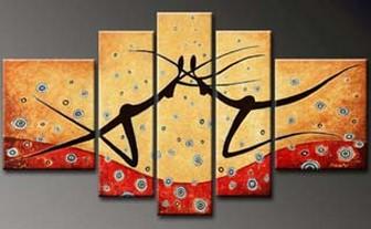 Wall Art, Dancing Figure Painting, Modern Art, Canvas Art, 5 Piece Canvas Art, Abstract Art, Canvas Painting, Abstract Painting, Contemporary Art