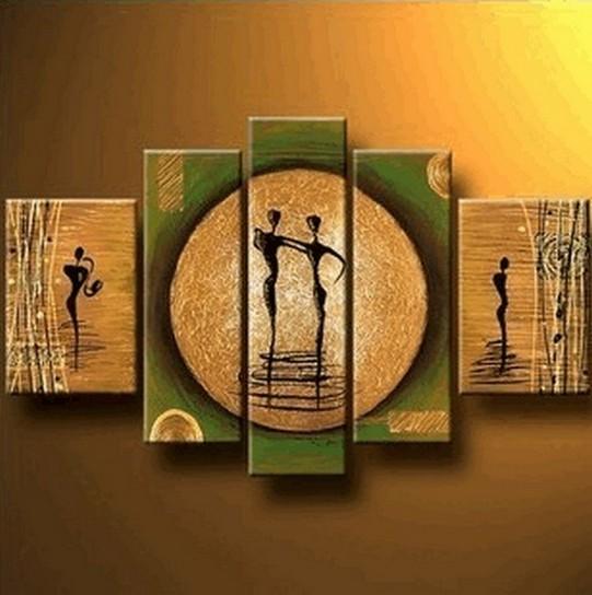 Canvas Art, 5 Piece Canvas Art, African Woman Painting, Abstract Art, Canvas Painting, Abstract Painting of Love