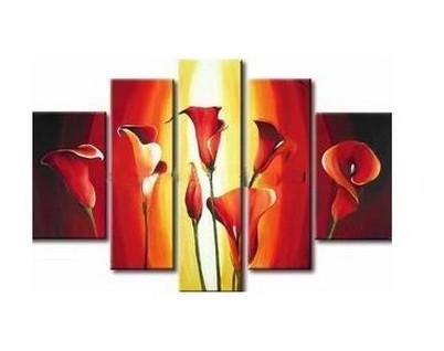 Flower Art, Canvas Painting, Abstract Art, Calla Lily Painting, Large Canvas Art, Abstract Painting, 5 Piece Wall Art, Modern Art, Acrylic Art