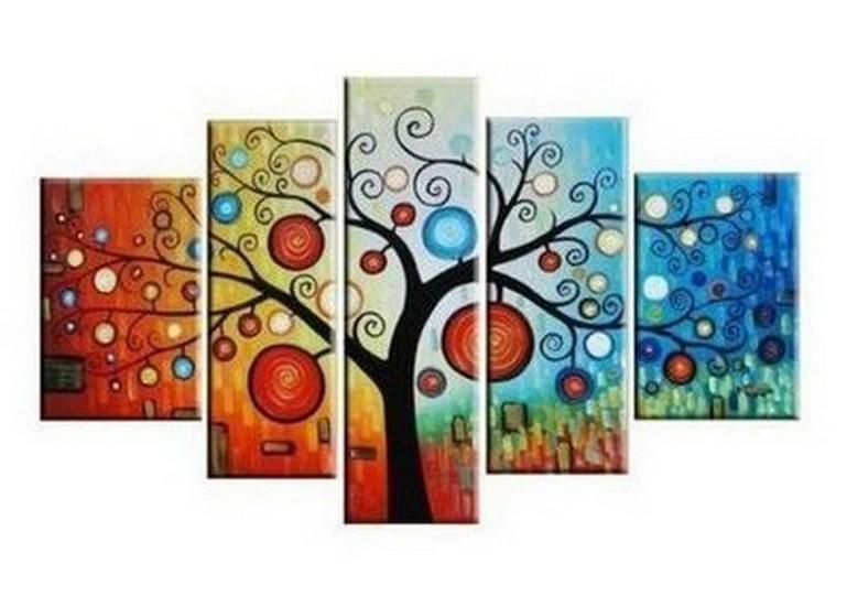 Tree of Life Painting, Abstract Art, Abstract Painting, Large Canvas Art, Heavy Texture Art, Flower Art, Canvas Painting, 5 Piece Wall Art, Modern Art, Acrylic Art