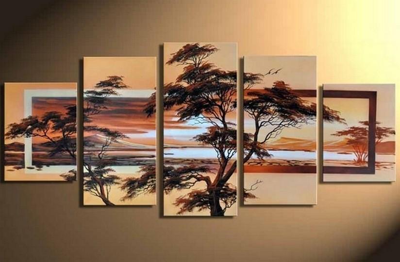 Tree of Life Painting, Ready to Hang, Large Art, Abstract Art, Flower Oil Painting, Abstract Painting, Canvas Painting, 5 Piece Wall Art, Canvas Art Painting