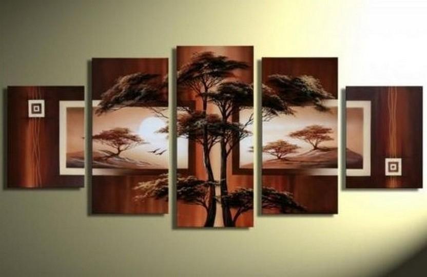 Abstract Art, Large Wall Art, Tree of Life Painting, Art on Canvas, Large Art, Canvas Painting, 5 Piece Canvas Art