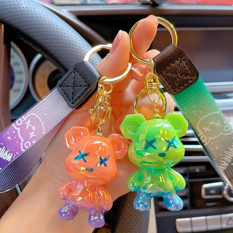 Cute Keychain Gift - Backpack Charms Couple Cartoon Bears Boy Girl Bag Keychains Women Men Car Key Ring