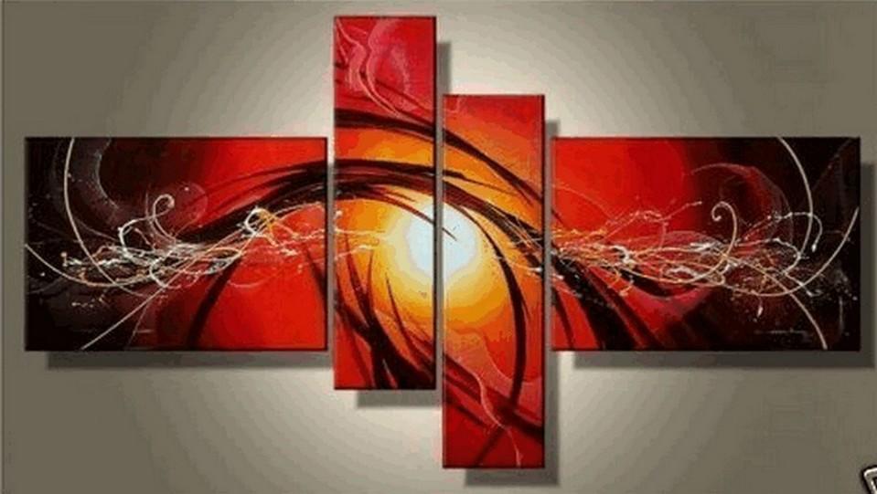 Acrylic Abstract Wall Art Paintings, Large Canvas Art Painting, Abstract Lines Painting, Hand Painted Art, Red Canvas Painting