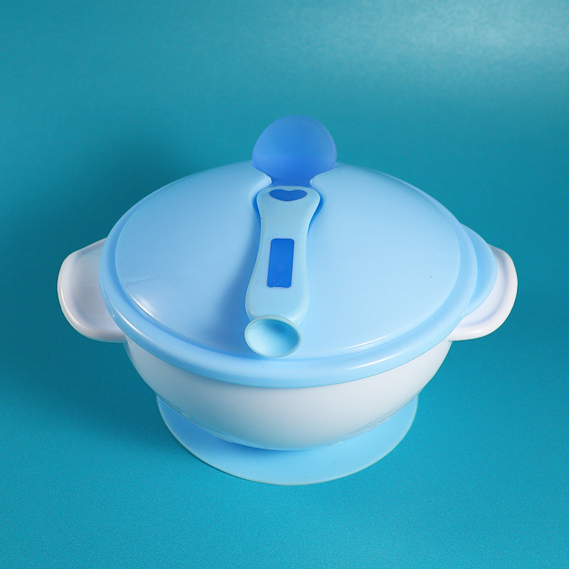 Baby Food Supplement Bowl With Temperature-sensitive Spoon Tableware Set
