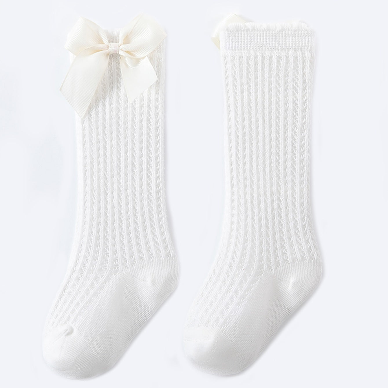 1pair Baby Breathable Bow Socks