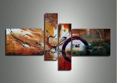 Large Canvas Painting, Abstract Acrylic Painting, Modern Canvas Art Paintings, 4 Piece Abstract Art, Dining Room Wall Art Paintings