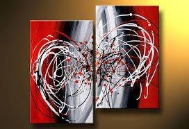 Wall Art, Wall Hanging, Large Art, Black and Red Canvas Painting, Abstract Art, Bedroom Wall Art