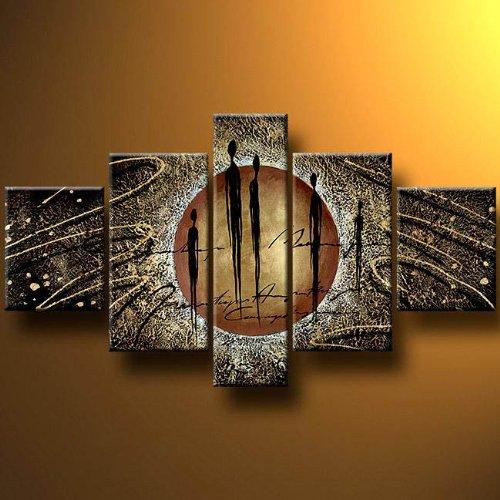 Abstract Painting, Canvas Art Painting, Extra Large Wall Art, Figure Abstract Art, 5 Piece Canvas Painting