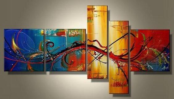 Large Wall Art, Abstract Painting, Huge Wall Art, Acrylic Art, 5 Panel Wall Painting, Hand Painted Art, Group Painting