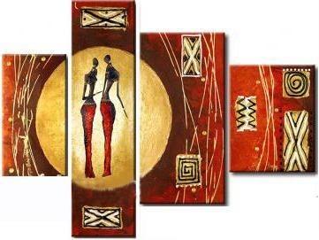 Extra Large Painting, Abstract Figure Painting, African Abstract Wall Art, Dining Room Wall Art