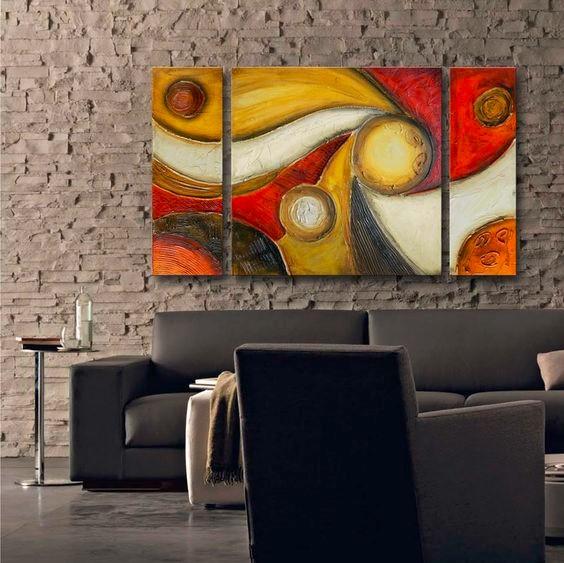 Canvas Paintings for Living Room, Modern Abstract Art, 3 Panel Wall Art Paintings, Large Oil Painting, Contemporary Abstract Art