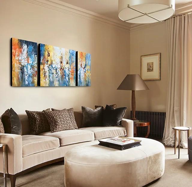 Acrylic Painting on Canvas, Modern Paintings for Living Room, Hand Painted Canvas Art, Palette Knife Paintings