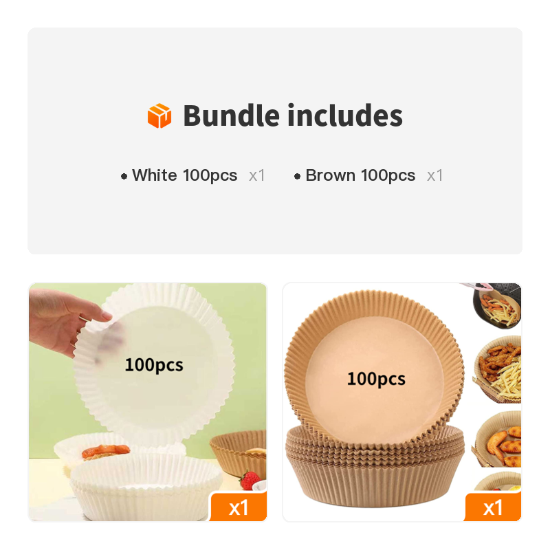 50/100pcs Air Fryer Disposable Paper Liner, Non-Stick Round Disposable Liner, Baking Paper Oil Proof, Food Grade Parchment, Used For Baking, Cooking Microwave