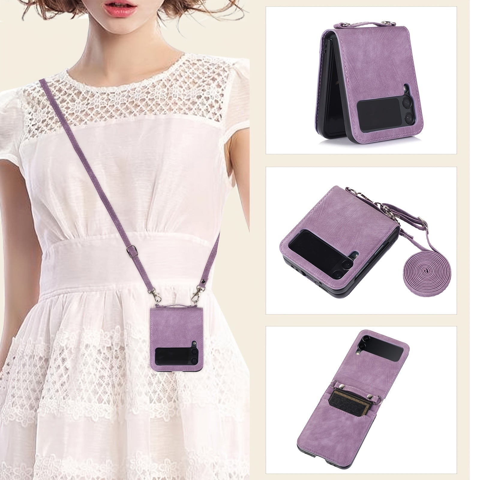 Phone Wallet Case With Detachable Card Slot & Strap