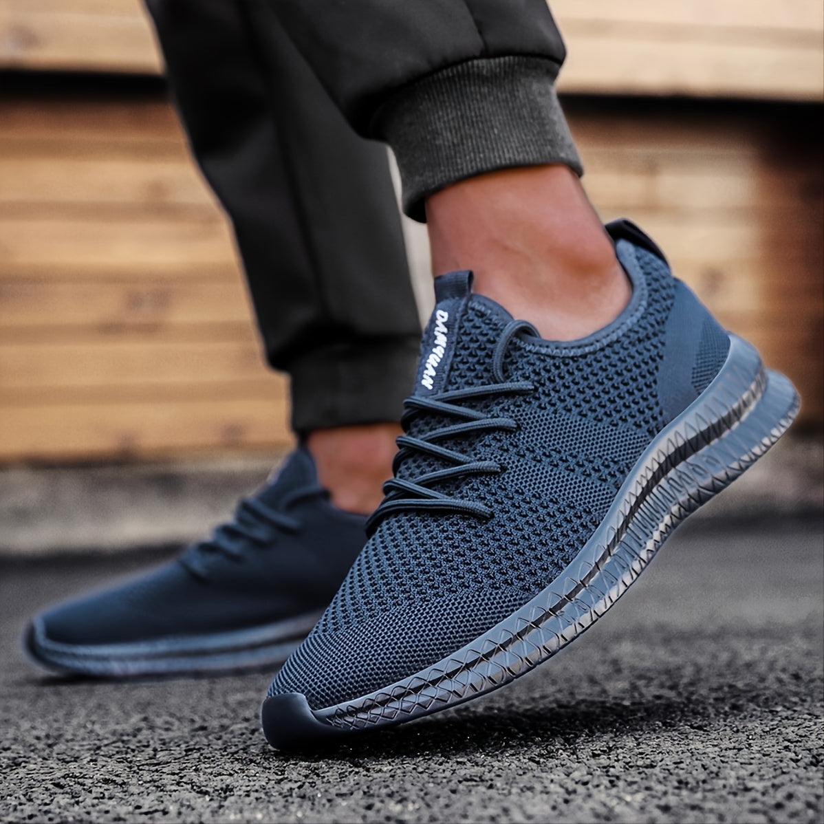 Men's Knit Breathable Comfortable Mesh Athletic Shoes For Running Tennis Walking