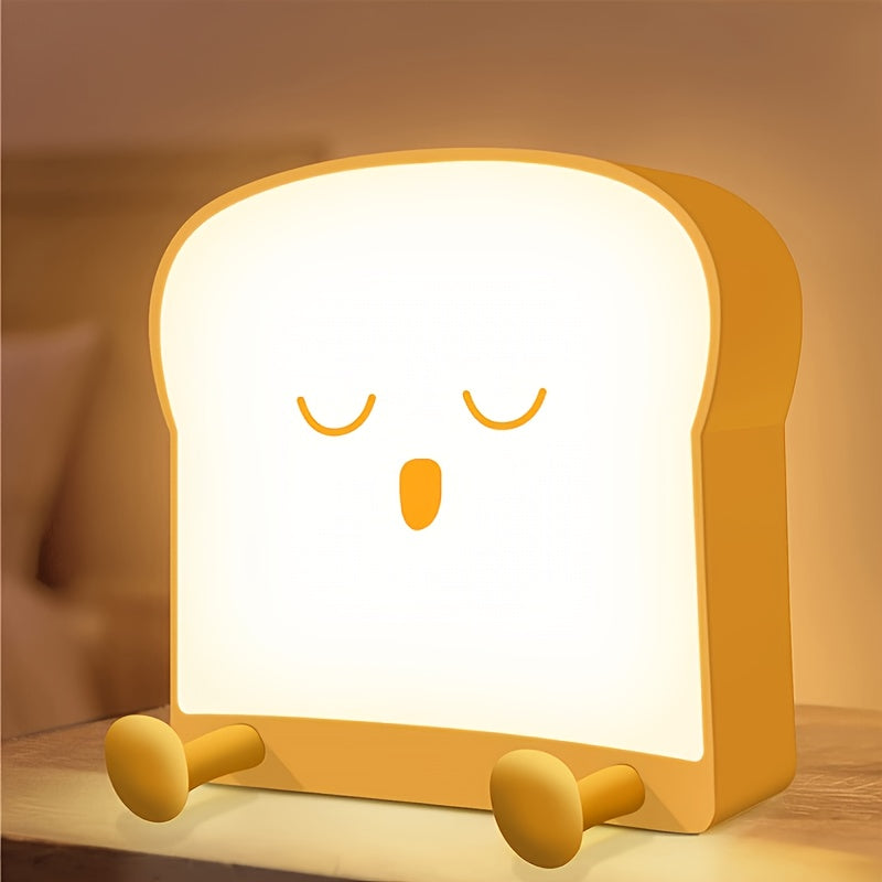 Night light - LED toast night light with silicone feet USB rechargeable and timer