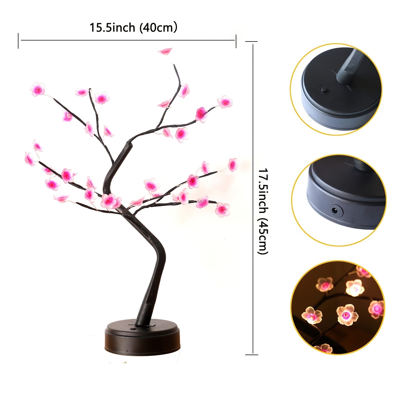 Cherry blossom bonsai tree lights - decorative lights fairy tree lights USB or AA battery powered DIY