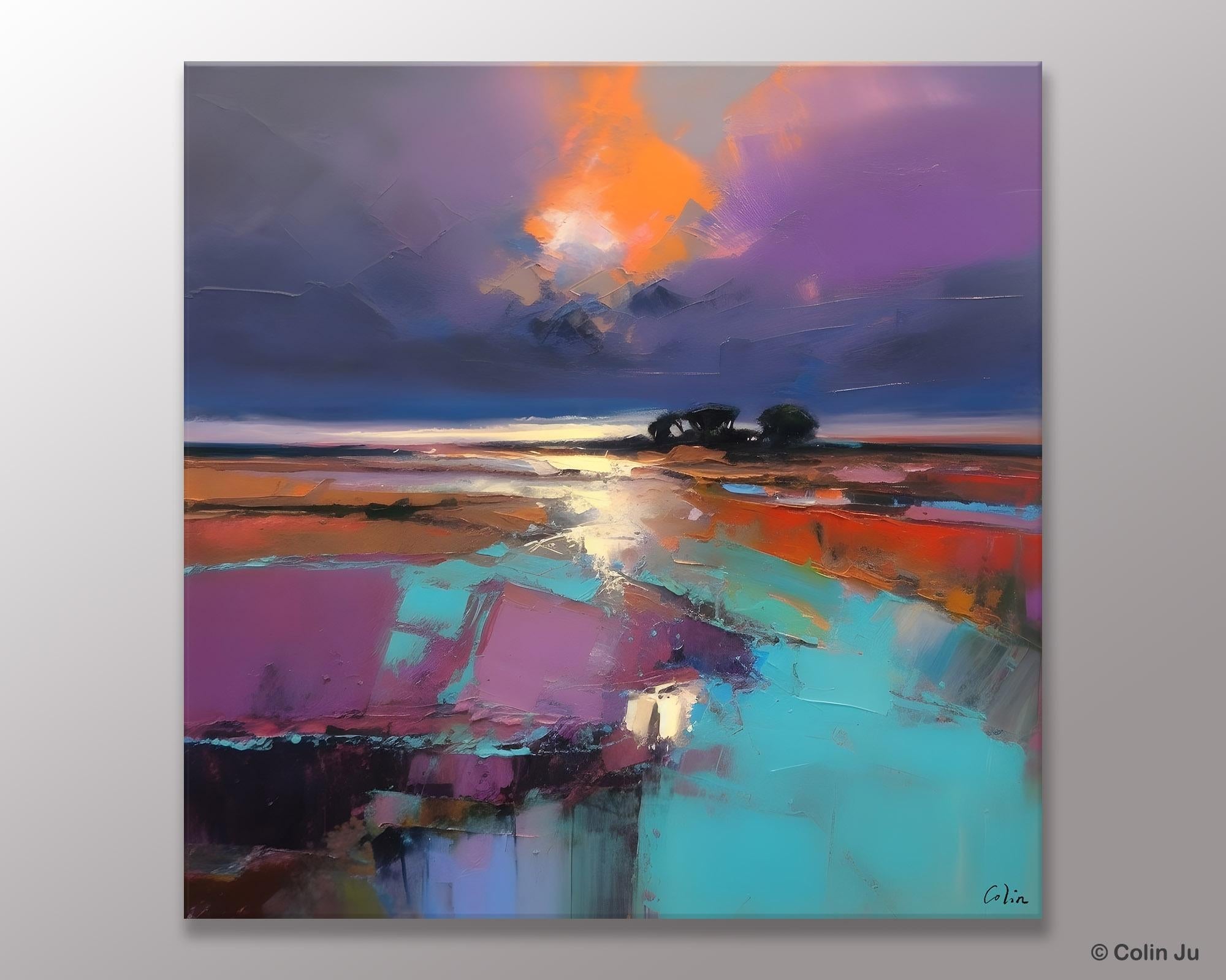 Canvas Painting for Living Room, Original Modern Wall Art Painting, Abstract Landscape Paintings, Oversized Contemporary Abstract Artwork