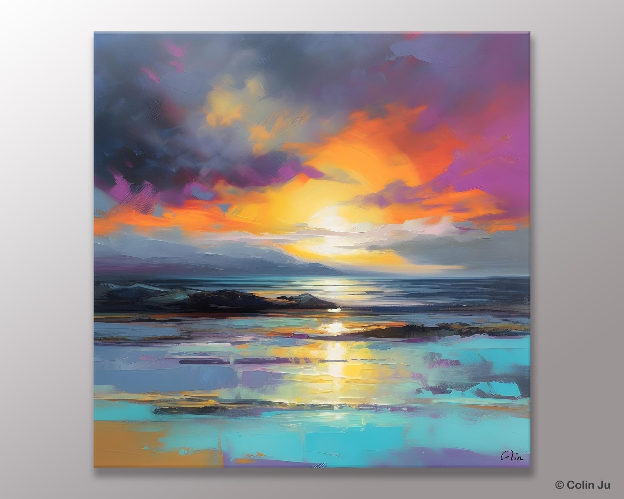 Large Art Painting for Living Room, Original Landscape Canvas Art, Contemporary Acrylic Painting on Canvas, Oversized Landscape Wall Art Paintings