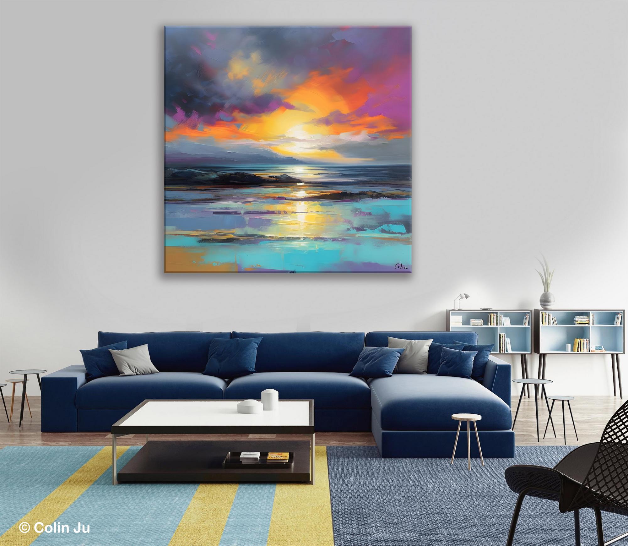 Large Art Painting for Living Room, Original Landscape Canvas Art, Contemporary Acrylic Painting on Canvas, Oversized Landscape Wall Art Paintings