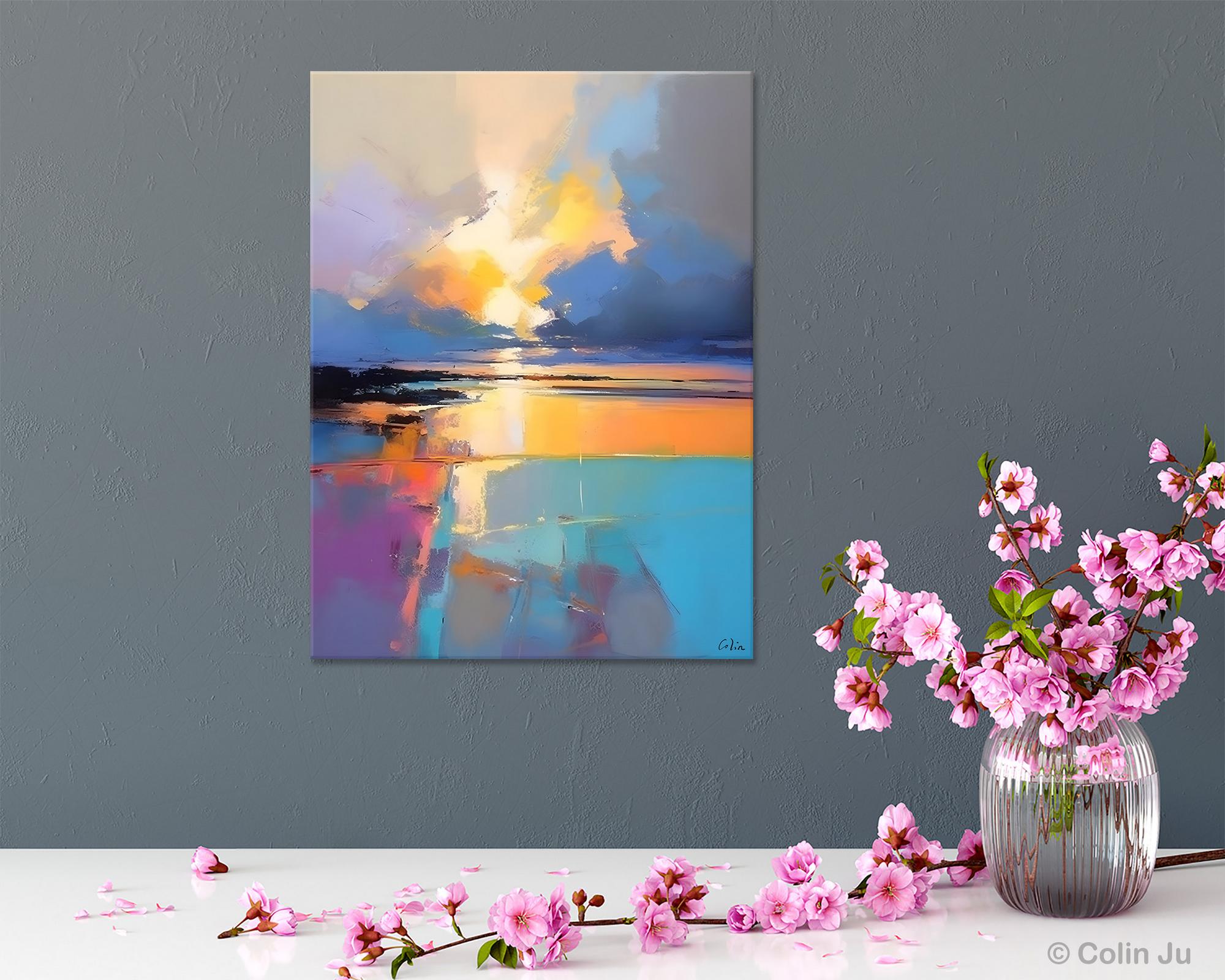 Landscape Canvas Painting, Abstract Landscape Painting, Original Landscape Art, Canvas Painting for Bedroom, Large Wall Art Paintings for Living Room