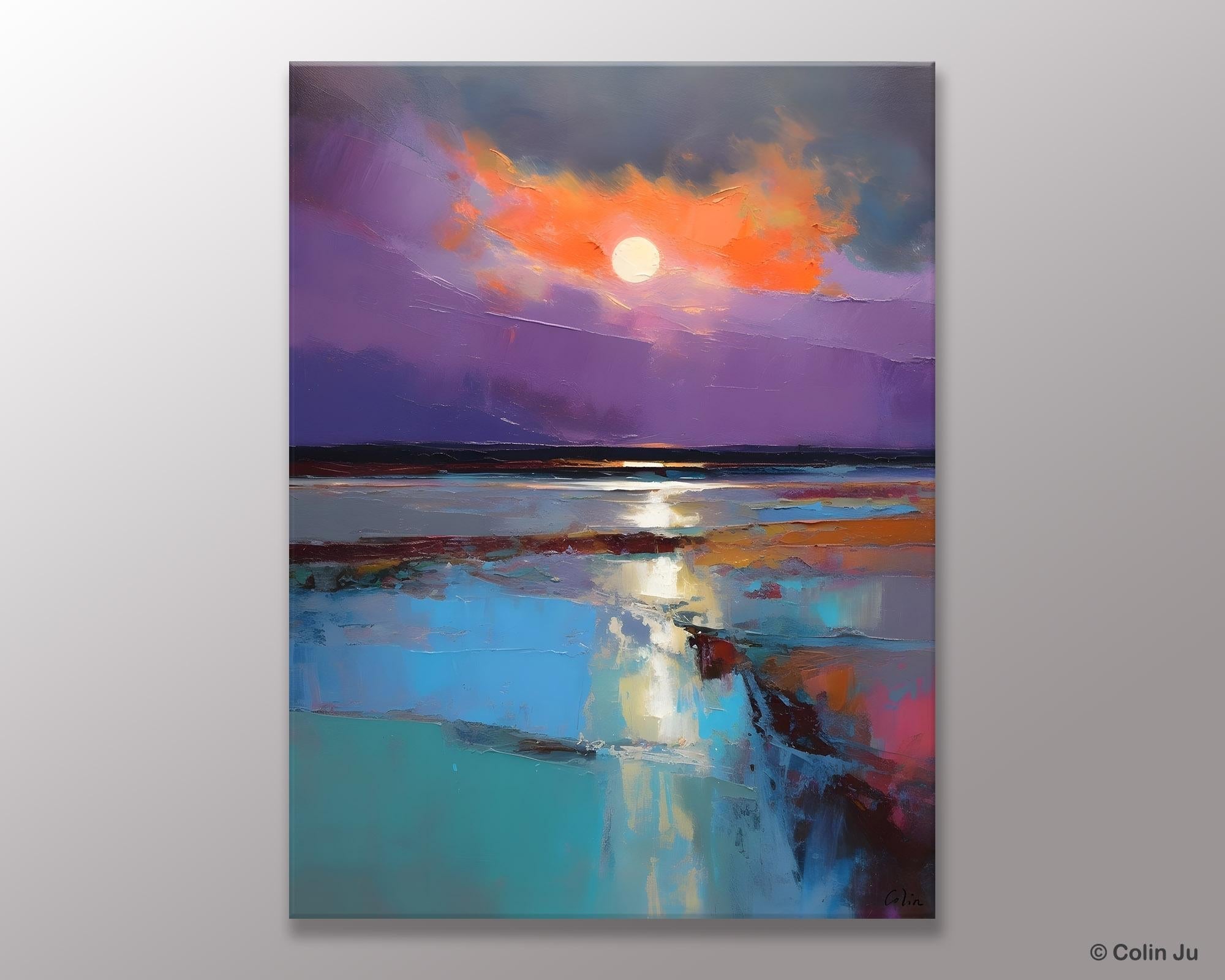 Extra Large Modern Wall Art, Landscape Canvas Paintings for Dining Room, Oil Painting on Canvas, Original Landscape Abstract Painting