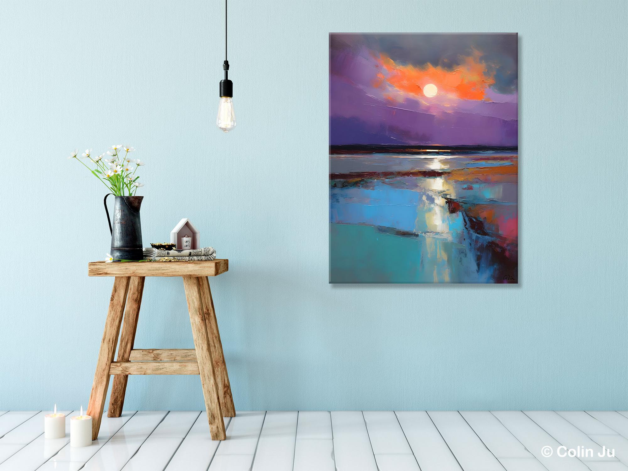 Extra Large Modern Wall Art, Landscape Canvas Paintings for Dining Room, Oil Painting on Canvas, Original Landscape Abstract Painting