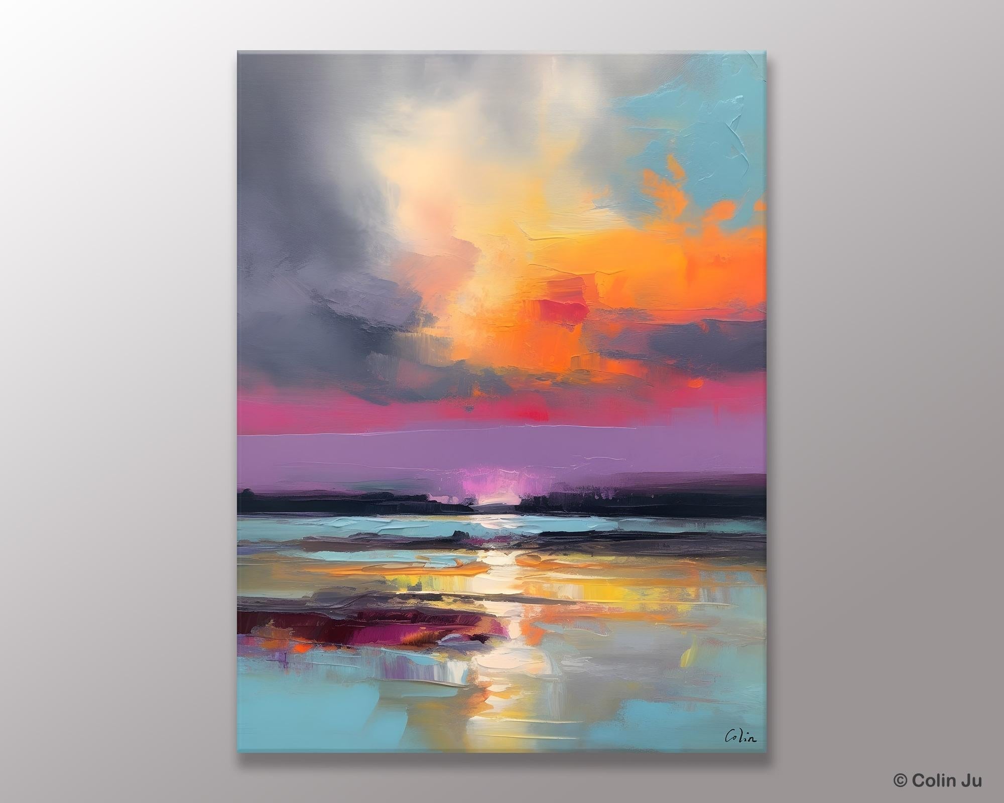 Canvas Painting for Living Room, Abstract Landscape Paintings, Original Modern Wall Art Painting, Oversized Contemporary Abstract Artwork