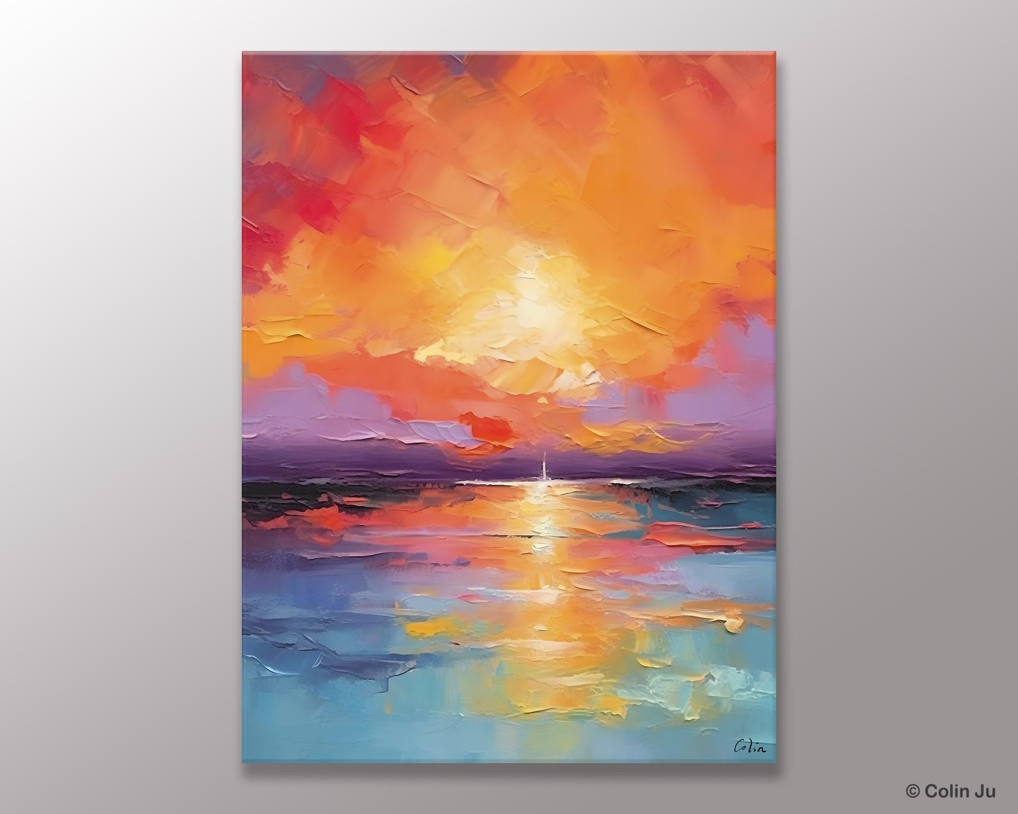 Modern Landscape Paintings, Oversized Contemporary Canvas Paintings, Extra Large Canvas Painting for Living Room, Original Canvas Wall Art