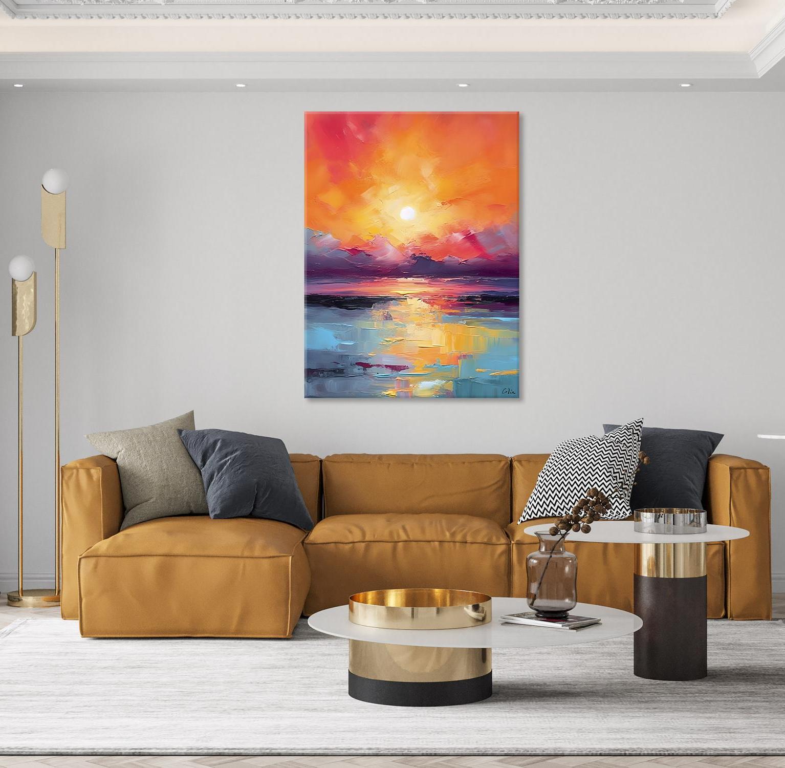 Abstract Landscape Painting, Canvas Painting for Dining Room, Landscape Canvas Painting, Original Landscape Art, Large Wall Art Paintings for Living Room