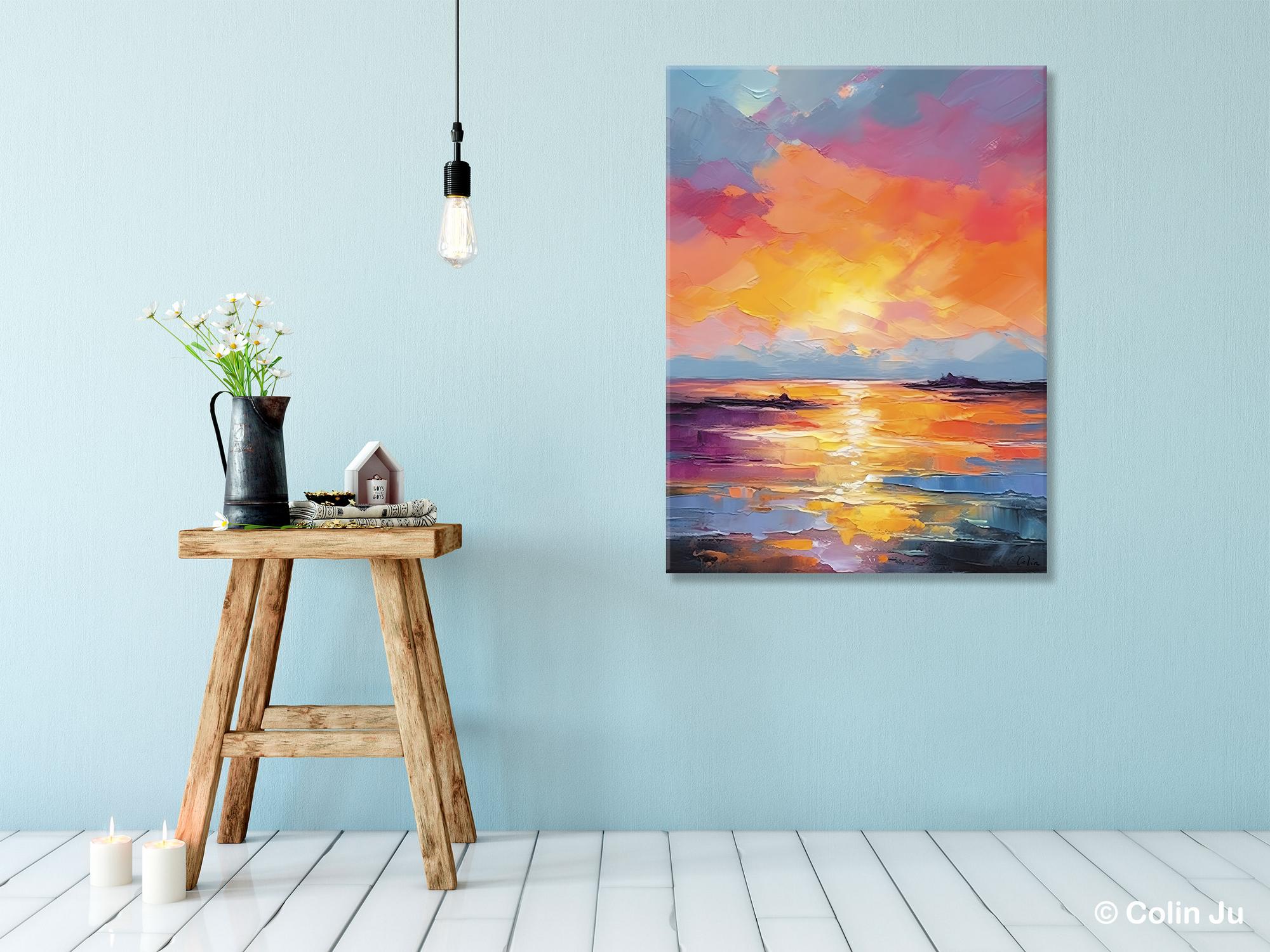 Hand Painted Canvas Art, Abstract Landscape Artwork, Original Landscape Painting on Canvas, Contemporary Wall Art Paintings, Huge Canvas Art