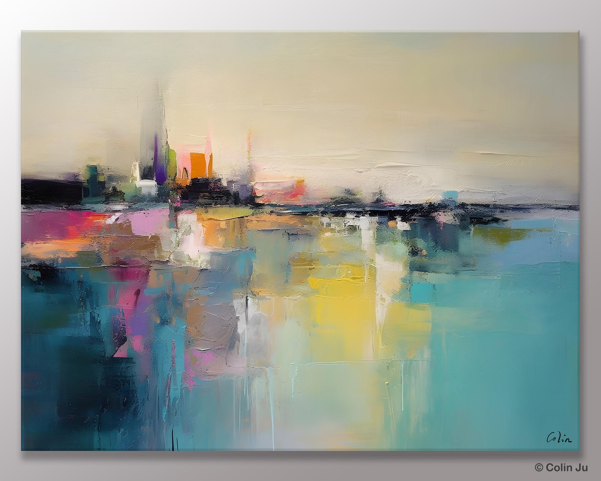 Acrylic Painting on Canvas, Original Landscape Paintings, Landscape Canvas Paintings for Living Room, Extra Large Modern Wall Art Paintings