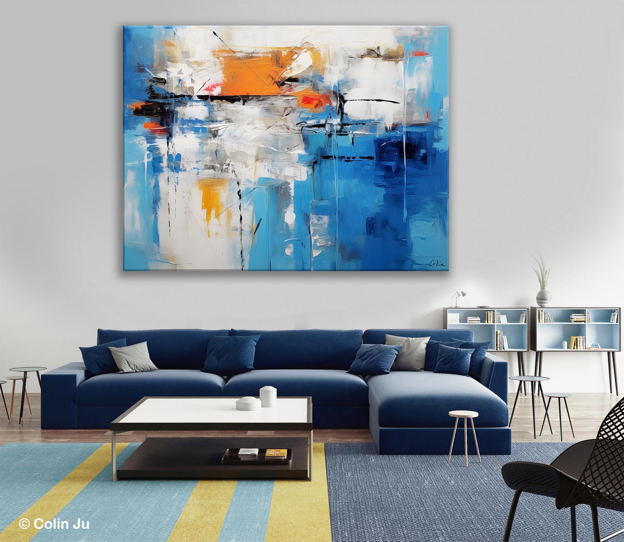 Abstract Paintings Behind Sofa, Acrylic Paintings for Bedroom, Hand Painted Canvas Art, Original Canvas Wall Art, Buy Paintings Online