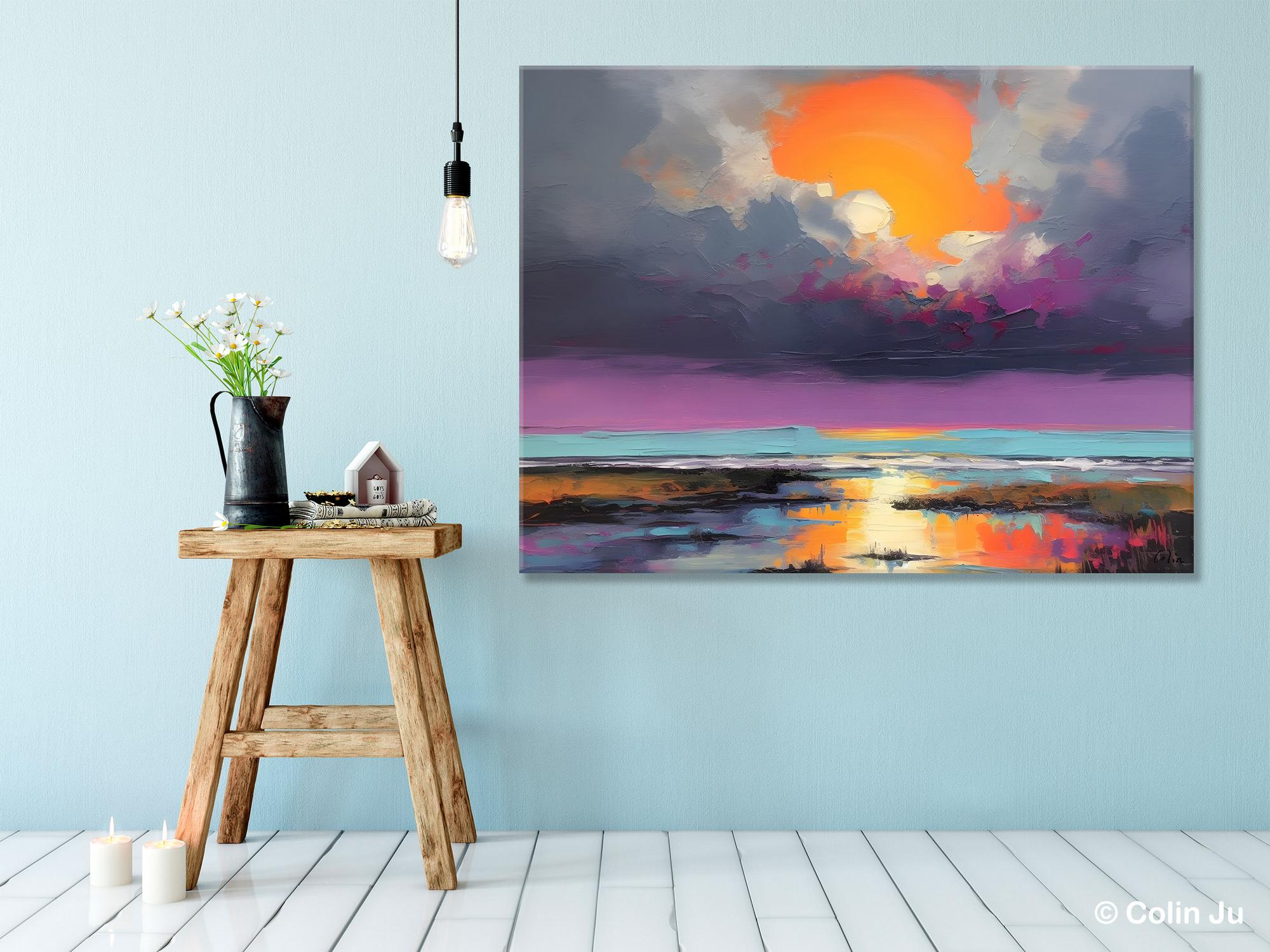 Heavy Texture Paintings, Original Landscape Painting, Large Landscape Painting for Living Room, Bedroom Wall Art Ideas, Modern Paintings for Dining Room