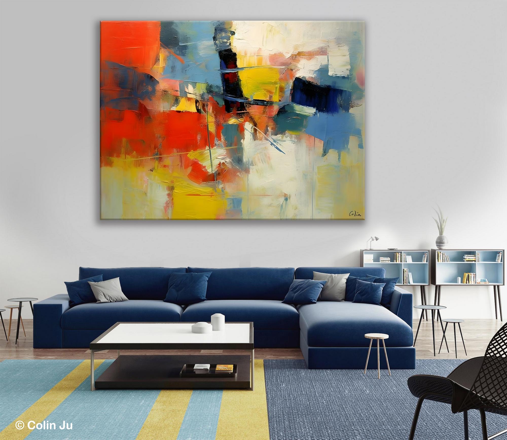 Acrylic Paintings on Canvas, Large Paintings Behind Sofa, Palette Knife Paintings, Abstract Painting for Living Room, Original Modern Paintings