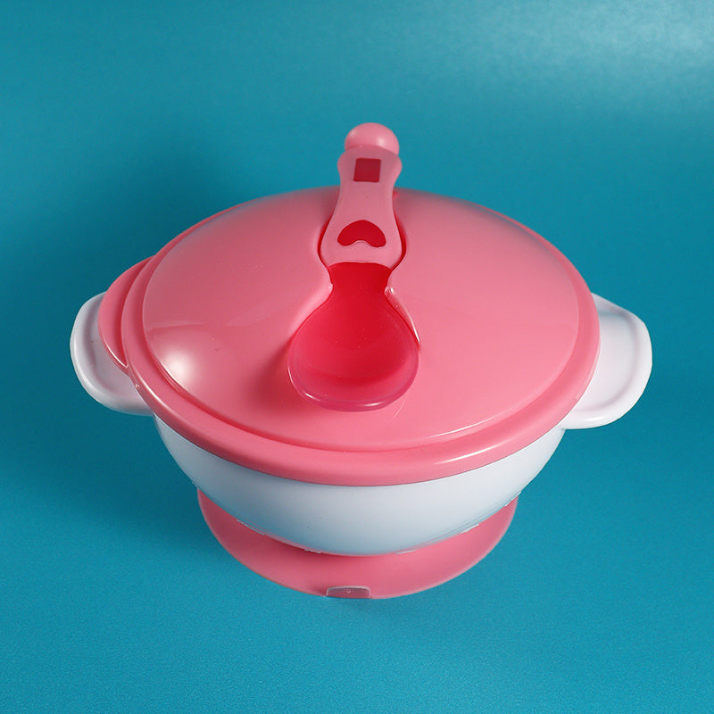 Baby Food Supplement Bowl With Temperature-sensitive Spoon Tableware Set