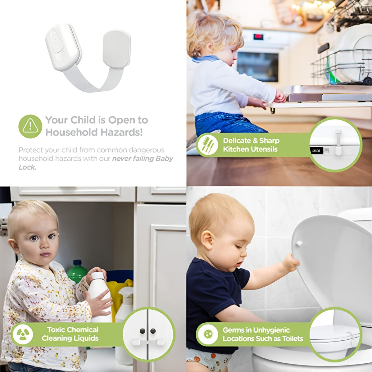 4pcs Baby Lock Children Lock Drawer Anti-Pinch Hand Safety Lock For Refrigerator Cabinet