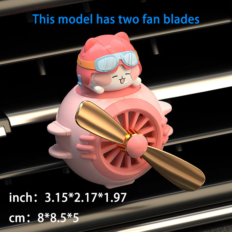 Cute Pilot Duck Car Air Freshener, Car Diffuser Rotating Propeller Cartoon Car Air Vent Fan Creative Car Perfume Decoration For Cars Air Vent